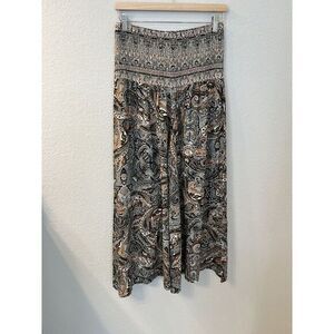 New Gigi Moda Italy $98 Paisley Wide Leg  Boho Pant One Size‎